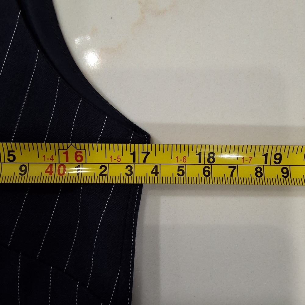 Steve Madden~NWT~Women Pinstripe Button Up Dress~Navy Blue~Office Siren~Prep~MED - Picture 5 of 6